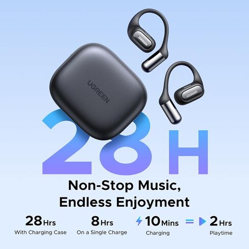 UGREEN FitBuds Wireless Headphone Open Ear Earbuds Bluetooth Earphone, 4 Mic Clear Call, Noise Canceling, Spatial Audio, Dual Connection, 28H Playtime, IPX5 Waterproof, Hook-on for Running Sports in Kuwait