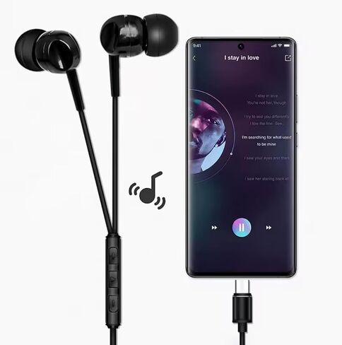 سماعات أذن سلكية بخاصية إلغاء الضوضاء النشطة، USB-C، سماعات أذن ANC، سماعات أذن بدون زمن استجابة، سماعات أذن للألعاب مقاومة للعرق والماء IPX4 سوداء - iPhone 17/16/15، Samsung S24، Steam Deck، الكمبيوتر الشخصي، الكمبيوتر المحمول in Kuwait