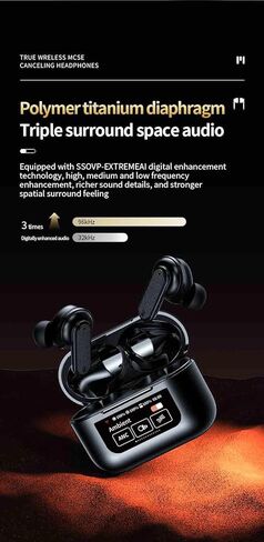 سماعات أذن لاسلكية V5.4 متوافقة مع Xiaomi 14/14T/13/13T/Mix Flip/Mix Fold3/Mi/Pro/Ultra/Lite Super ANC، شاشة رقمية، IPX8، استخدام 48 ساعة، باور بانك 300 مللي أمبير في الساعة، حافظة احتياطية لمدة 100 يوم in Kuwait