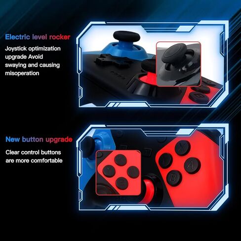 وحدة تحكم HaeKap اللاسلكية الاحترافية Gamepad Joypad Joystick Remote تدعم وحدة تحكم Nintendo Switch/OLED/Lite، زر واحد للتنبيه، وحدة تحكم بمستشعر جيروسكوبي 6 محاور in Kuwait