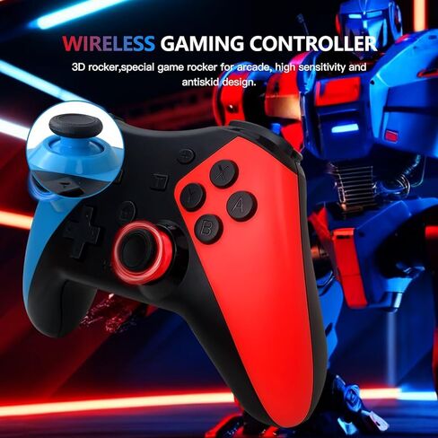 وحدة تحكم HaeKap اللاسلكية الاحترافية Gamepad Joypad Joystick Remote تدعم وحدة تحكم Nintendo Switch/OLED/Lite، زر واحد للتنبيه، وحدة تحكم بمستشعر جيروسكوبي 6 محاور in Kuwait