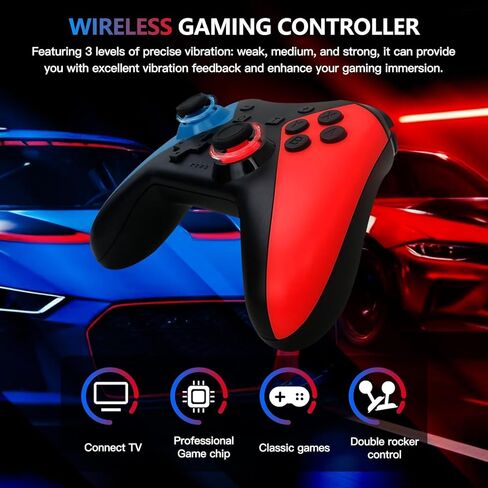 وحدة تحكم HaeKap اللاسلكية الاحترافية Gamepad Joypad Joystick Remote تدعم وحدة تحكم Nintendo Switch/OLED/Lite، زر واحد للتنبيه، وحدة تحكم بمستشعر جيروسكوبي 6 محاور in Kuwait