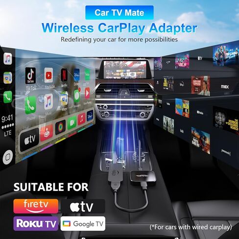 Car TV Mate Pro with Wireless CarPlay Adapter, 2025 New HDMI Multimedia Adapter for TV Stick Converter/Game Consoles/Set-Top Box/Screen Throwers, Magic Box Support Wired CarPlay Cars from 2016 in Kuwait