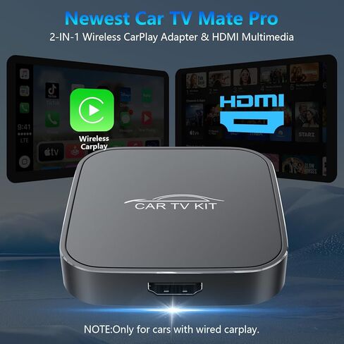 Car TV Mate Pro with Wireless CarPlay Adapter, 2025 New HDMI Multimedia Adapter for TV Stick Converter/Game Consoles/Set-Top Box/Screen Throwers, Magic Box Support Wired CarPlay Cars from 2016 in Kuwait