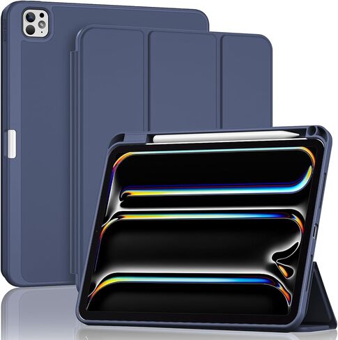 ProCase for iPad Pro 11 Inch Case M5 2025/M4 2024 5th Gen with Pencil Holder, iPad Pro 11"(Model: A3357/A3358/A3359/A2836/A2837/A3006) Trifold Stand Smart Folio with Soft TPU Back Cover -Black in Kuwait