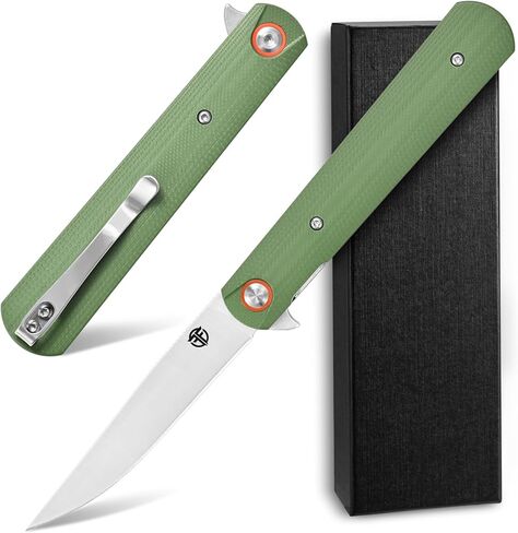 سكين قابل للطي FF6، D2 شفرة فولاذية G10 مقبض EDC أداة سكين للتخييم والمشي لمسافات طويلة والصيد وصيد الأسماك (بني) in Kuwait