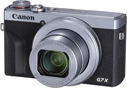 Canon PowerShot G7 X Mark III 4K Video Recording Digital Camera (Silver) + 64GB Memory Card + Shoulder Bag + Flex Tripod + Software Kit + Deluxe Cleaning Kit (Renewed) in Kuwait