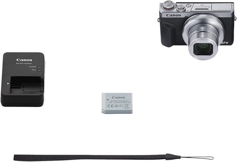 Canon PowerShot G7 X Mark III 4K Video Recording Digital Camera (Silver) + 64GB Memory Card + Shoulder Bag + Flex Tripod + Software Kit + Deluxe Cleaning Kit (Renewed) in Kuwait