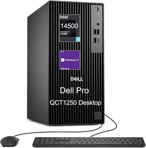 سطح المكتب البرجي Dell Pro QCT1250، إصدار OptiPlex الجديد، Intel Core I5-14500، حتى 5.0 جيجاهرتز، 16 جيجابايت DDR5 512 جيجابايت SSD، DisplayPort+ HDMI، USB-C، Windows 11 Pro، مع لوحة مفاتيح وماوس in Kuwait