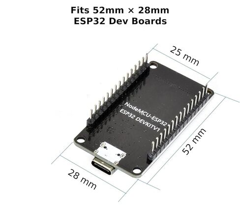 ESP32 Case, White 2-Pack, Protective case with Mounting Holes | Fits 30-Pin ESP-WROOM-32 | Snap-On Design for Permanent Installations & Passthrough Access in Kuwait