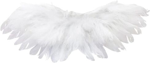 1 Pc White Mini Black and White Angel Feather Wings Doll Feather Wings Photography Props with Elastic Straps for DIY Crafts Clothes Sewing Decoration Supplies (White) in Kuwait