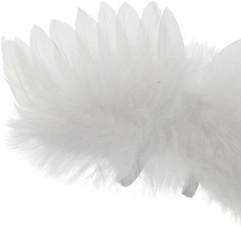 1 Pc White Mini Black and White Angel Feather Wings Doll Feather Wings Photography Props with Elastic Straps for DIY Crafts Clothes Sewing Decoration Supplies (White) in Kuwait