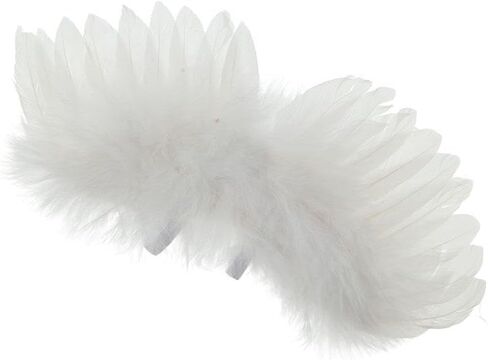1 Pc White Mini Black and White Angel Feather Wings Doll Feather Wings Photography Props with Elastic Straps for DIY Crafts Clothes Sewing Decoration Supplies (White) in Kuwait