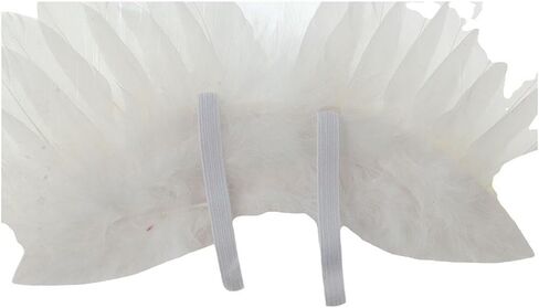1 Pc White Mini Black and White Angel Feather Wings Doll Feather Wings Photography Props with Elastic Straps for DIY Crafts Clothes Sewing Decoration Supplies (White) in Kuwait