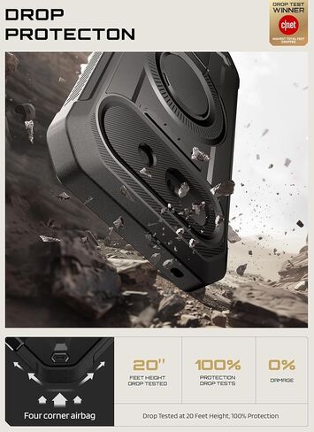 SUPCASE for Google Pixel 10A Case with Stand (UB Pro Mag), [Compatible with Wireless Charge] [Built-in Screen Protector & Belt-Clip] Protective Phone Case for Pixel 10A, Black in Kuwait