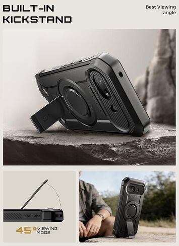 SUPCASE for Google Pixel 10A Case with Stand (UB Pro Mag), [Compatible with Wireless Charge] [Built-in Screen Protector & Belt-Clip] Protective Phone Case for Pixel 10A, Black in Kuwait