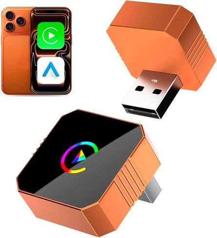 2026 Mini Wireless CarPlay Adapter Wired to Wireless Adapter for CarPlay & Android Auto Plug & Play Auto-Reconnect Zero Lag Car Play Compatible for iPhone iOS 10+ Android 11+ Cars After 2016 in Saudi Arabia