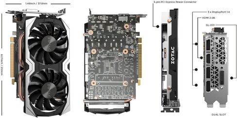 ZOTAC GeForce GTX 1060 AMP 6GB GDDR5 Dual-Fan Graphics Card in Kuwait