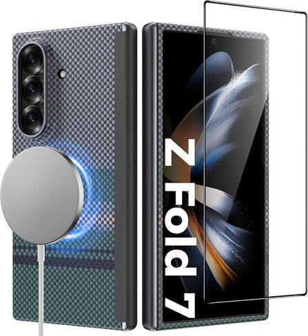 BENKS for Samsung Galaxy Z Fold 7 Case with Screen Protector, MagSafe-Compatible Kevlar Case, Hinge Protection Shockproof Magnetic Phone Case for Z Fold 7, Aurora ArmorAir Grand Combo in Saudi Arabia