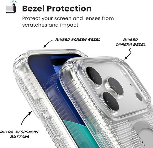 حافظة Speck GEMSHELL Grip +MS لهاتف iPhone 17 Pro - شفاف/شفاف | قبضة واقية رفيعة | الحماية من السقوط | متوافق مع ماج سيف in Kuwait