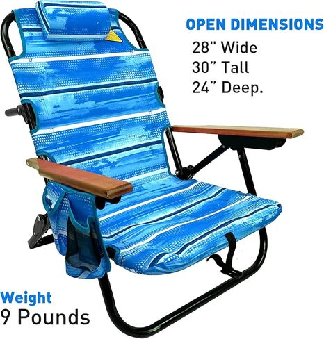 Tommy Bahama 5-Position Classic Lay Flat Folding Backpack Beach Chair in Kuwait