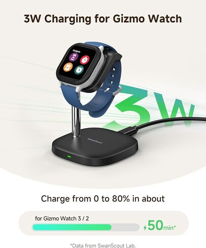 SwanScout Charging Stand for Verizon Gizmo Watch 3/2/1, 3W Watch Charger Dock (Not for Gizmo Watch 3-Adventure), SwanScout 505GZ in Kuwait