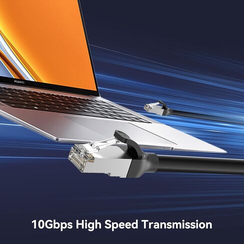 BENFEI Cat 7 Ethernet Cable 10 Feet, 10Gbps High Speed RJ45 LAN Network Cable, 100% Pure Copper & Gold Plated Connectors,for Gaming Streaming Home Office, Compatible with PS5 Xbox PC Router Modem in Kuwait