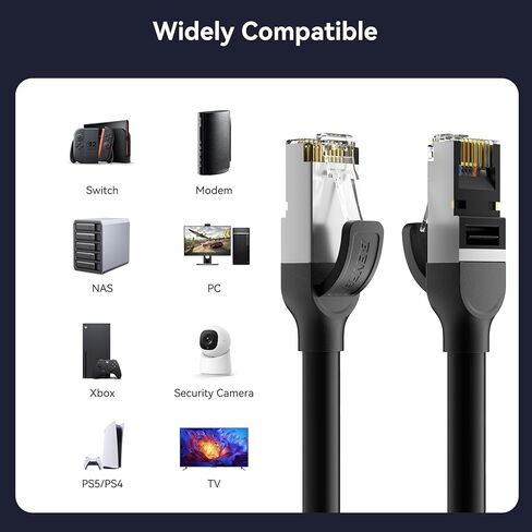 BENFEI Cat 7 Ethernet Cable 10 Feet, 10Gbps High Speed RJ45 LAN Network Cable, 100% Pure Copper & Gold Plated Connectors,for Gaming Streaming Home Office, Compatible with PS5 Xbox PC Router Modem in Kuwait