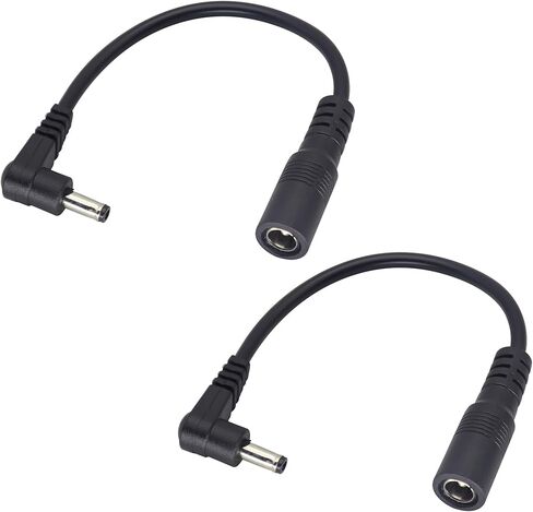 22AWG DC5525 إلى DC35135 سلك الطاقة DC 90 درجة الزاوية اليمنى 3.5 مم × 1.35 مم قابس ذكر إلى 5.5 مم × 2.5 مم كابل طاقة أنثى لإضاءة الشريط والشاشات وما إلى ذلك. [0.15 متر/5.9 بوصة] in Kuwait