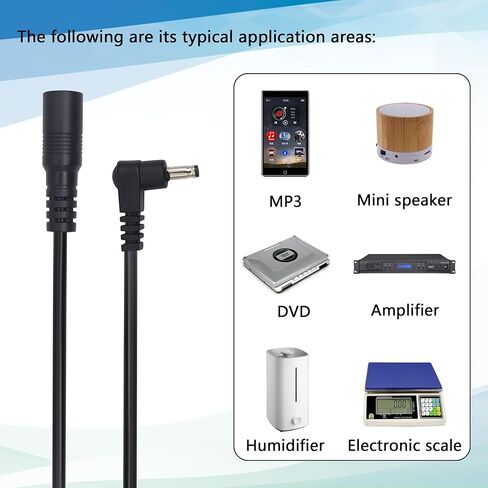 22AWG DC5525 إلى DC35135 سلك الطاقة DC 90 درجة الزاوية اليمنى 3.5 مم × 1.35 مم قابس ذكر إلى 5.5 مم × 2.5 مم كابل طاقة أنثى لإضاءة الشريط والشاشات وما إلى ذلك. [0.15 متر/5.9 بوصة] in Kuwait