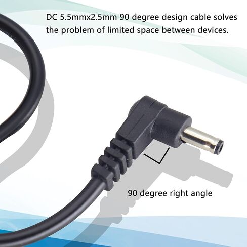 22AWG DC5525 إلى DC35135 سلك الطاقة DC 90 درجة الزاوية اليمنى 3.5 مم × 1.35 مم قابس ذكر إلى 5.5 مم × 2.5 مم كابل طاقة أنثى لإضاءة الشريط والشاشات وما إلى ذلك. [0.15 متر/5.9 بوصة] in Kuwait