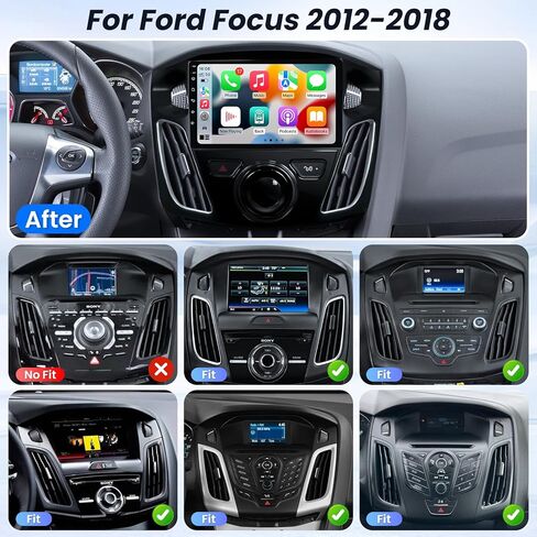 [4Core+64GB] Android 13 Car Radio for Ford Focus 2012–2018: Upgrade 5GWIFI Touchscreen Replacement Stereo, CarPlay Android Auto, GPS Navigation Bluetooth FM SWC Backup Camera Support in Kuwait