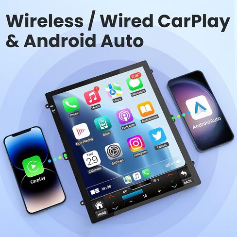 [4Core+64GB] Android 13 Car Radio for Ford Focus 2012–2018: Upgrade 5GWIFI Touchscreen Replacement Stereo, CarPlay Android Auto, GPS Navigation Bluetooth FM SWC Backup Camera Support in Kuwait
