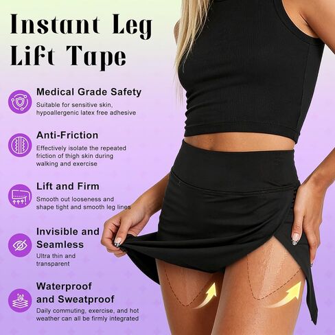 Instant Firming Lift Tape for Legs (Thigh & Buttock) - 30 Pcs | No Adhesive Residue, Pain-Free | Invisible Disposable Body Shaping Tapes-A2 in Kuwait