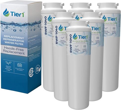 Tier1 UKF8001 Refrigerator Water Filter 6-pk | Replacement for Whirlpool Filter 4, EveryDrop EDR4RXD1, 4396395, Maytag UKF8001, FMM-2, UKF8001AXX-750, 469006, Fridge Filter in Saudi Arabia