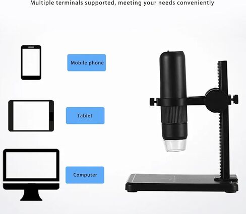 Luocute Digital Microscope Kit, 1000X 1080P HD Wireless USB Microscope with 8 Adjustable LED Lights and Metal Stand, Compatible for, for for iOS, for PCB Repair Collection in Kuwait