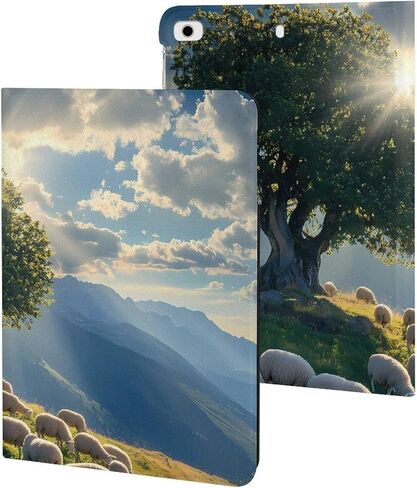 Mountain Landscape Sheeps Christian Slim Fit Tablet Case Protective Stand Cover Shell Compatible with iPad mini 1/2/3/4/5 (7.9in) in Kuwait