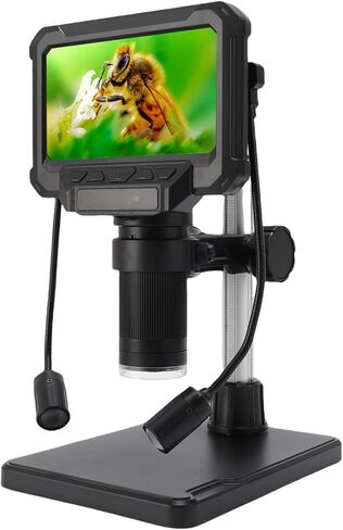 مجهر رقمي Cuifati 4.3 بوصة مع شاشة LCD 4.3 بوصة، 1 ميجابكسل 1080 بكسل، 8 مصابيح LED قابلة للتعديل، لعرض لوحة الدائرة الكهربائية لعرض الكمبيوتر in Kuwait