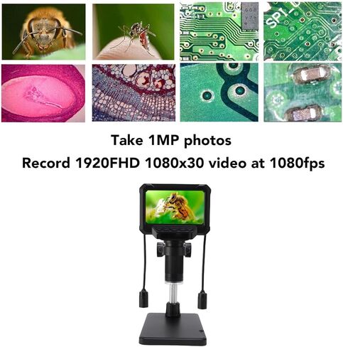 مجهر رقمي Cuifati 4.3 بوصة مع شاشة LCD 4.3 بوصة، 1 ميجابكسل 1080 بكسل، 8 مصابيح LED قابلة للتعديل، لعرض لوحة الدائرة الكهربائية لعرض الكمبيوتر in Kuwait