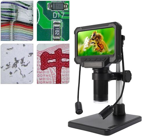 مجهر رقمي Cuifati 4.3 بوصة مع شاشة LCD 4.3 بوصة، 1 ميجابكسل 1080 بكسل، 8 مصابيح LED قابلة للتعديل، لعرض لوحة الدائرة الكهربائية لعرض الكمبيوتر in Kuwait