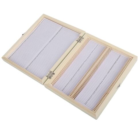 Zerodis 100PCS Biology Glass Prepared Microscope Slides Wooden Storage Box for Slide Collection and Protection Cameras Photo in Kuwait