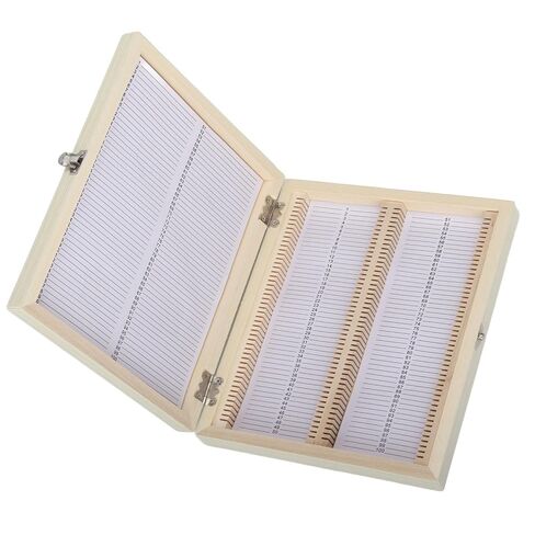 Zerodis 100PCS Biology Glass Prepared Microscope Slides Wooden Storage Box for Slide Collection and Protection Cameras Photo in Kuwait