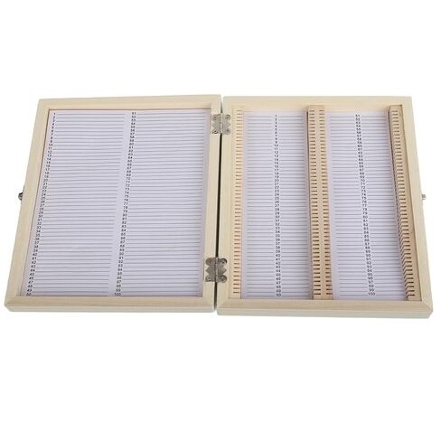 Zerodis 100PCS Biology Glass Prepared Microscope Slides Wooden Storage Box for Slide Collection and Protection Cameras Photo in Kuwait