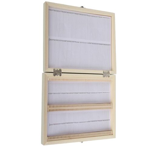 Zerodis 100PCS Biology Glass Prepared Microscope Slides Wooden Storage Box for Slide Collection and Protection Cameras Photo in Kuwait