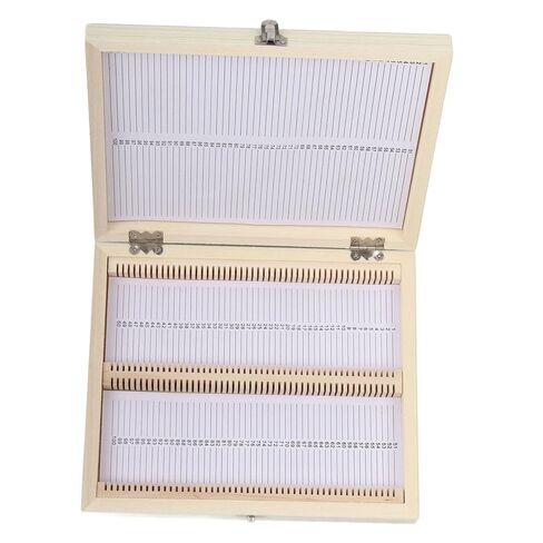 Zerodis 100PCS Biology Glass Prepared Microscope Slides Wooden Storage Box for Slide Collection and Protection Cameras Photo in Kuwait