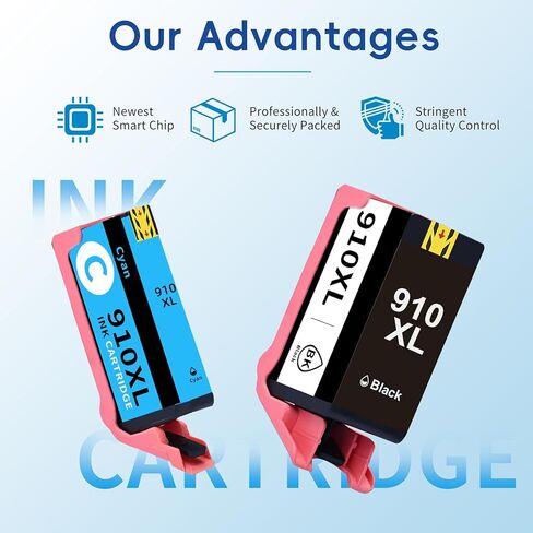 Caelum 910XL Pack (4-Pack, BK, CMY) Replacement for HP 910XL Ink Cartridge Combo Pack 910xl Ink Cartridge for hp Printers Office Jet Pro 8020 8010 8015 Printer in Kuwait