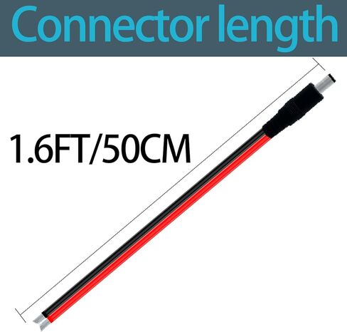 1.6FT 14AWG DC كابل الطاقة 5.5 مم × 2.5 مم موصل ذكر سلك فرعي معلب مسبقًا، كابل تمديد DC 5525 موصل لأضواء الشريط LED وكاميرات المراقبة CCTV وطابعات ثلاثية الأبعاد والألواح الشمسية ومشاريع DIY in Kuwait