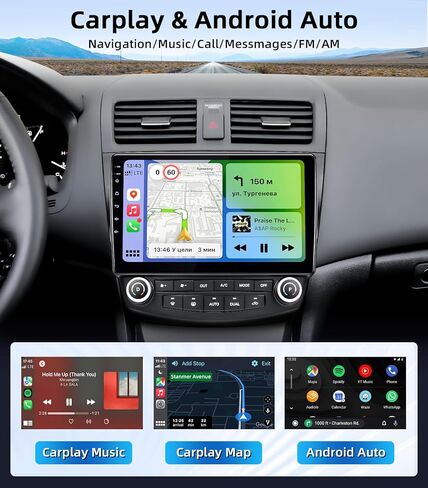 OHREX Car Radio Stereo for Honda Accord 7th 2003 2004 2005 2006 2007, 4Core 2+64G, 5G WiFi, 10'' IPS HD Touch Screen, Wireless CarPlay Android Auto, 1080P Backup Camera, AM FM, SWC Bluetooth in Kuwait