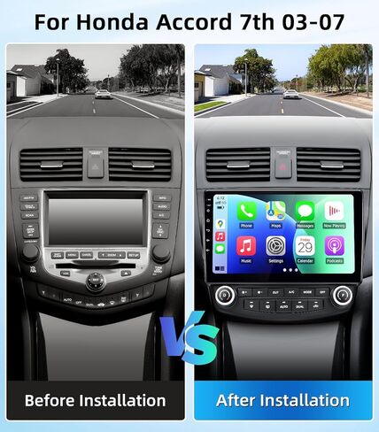 OHREX Car Radio Stereo for Honda Accord 7th 2003 2004 2005 2006 2007, 4Core 2+64G, 5G WiFi, 10'' IPS HD Touch Screen, Wireless CarPlay Android Auto, 1080P Backup Camera, AM FM, SWC Bluetooth in Kuwait