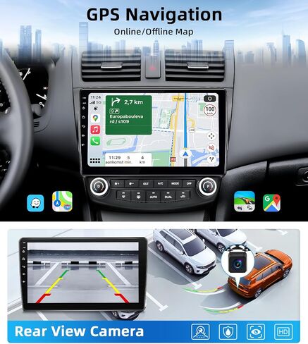 OHREX Car Radio Stereo for Honda Accord 7th 2003 2004 2005 2006 2007, 4Core 2+64G, 5G WiFi, 10'' IPS HD Touch Screen, Wireless CarPlay Android Auto, 1080P Backup Camera, AM FM, SWC Bluetooth in Kuwait